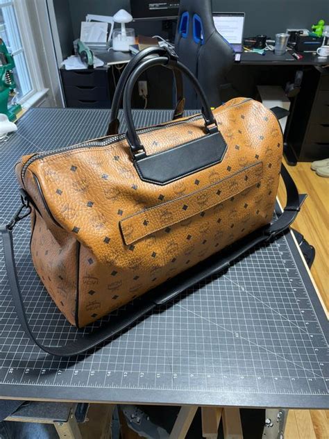 mcm weekender bag replica|mcm gym bag.